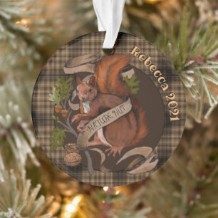 Natuur Nut Squirrel Aangepaste naam Ornament