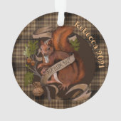 Natuur Nut Squirrel Aangepaste naam Ornament (achterkant)