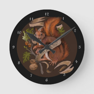 Natuur Nut Squirrel Ronde Klok