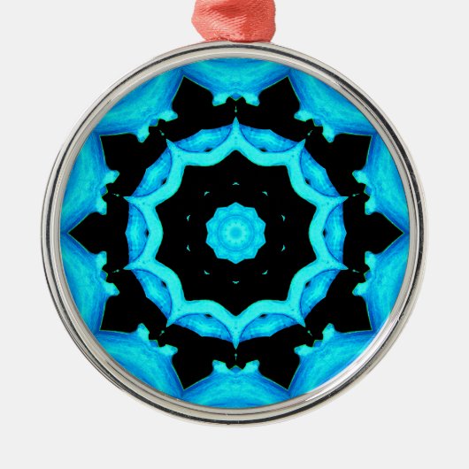 NATUUR OCEAN BLUE METALEN ORNAMENT (Voorkant)