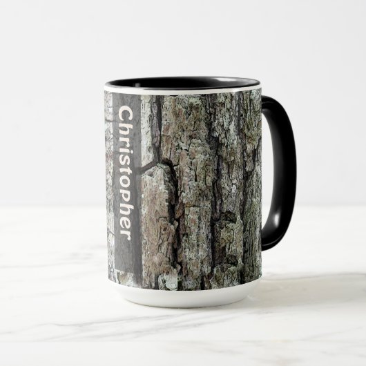 Natuur Oude boomschors met naam Mok (Voorkant rechts)