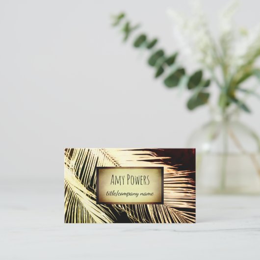 natuur Palmblad Custom visitekaartje Dubbelzijdig (Staand voorkant)