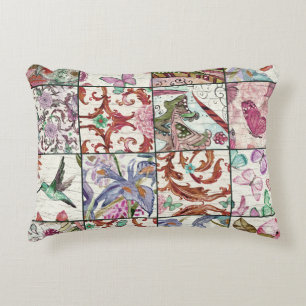 Natuur Patchwork: Chique naadloze achtergrond Accent Kussen