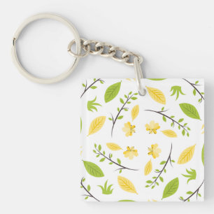 Natuur Patroon Bladeren Tekening Schets Bloemen Sleutelhanger