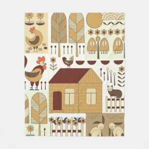 Natuur patroon, katoenkern, tuinieren. Omheining, Fleece Deken