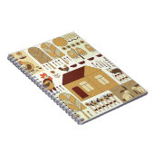 Natuur patroon, katoenkern, tuinieren. Omheining, Notitieboek (Rechterzijde)