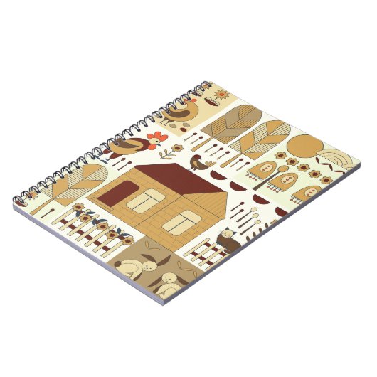 Natuur patroon, katoenkern, tuinieren. Omheining, Notitieboek (Linkerzijde)