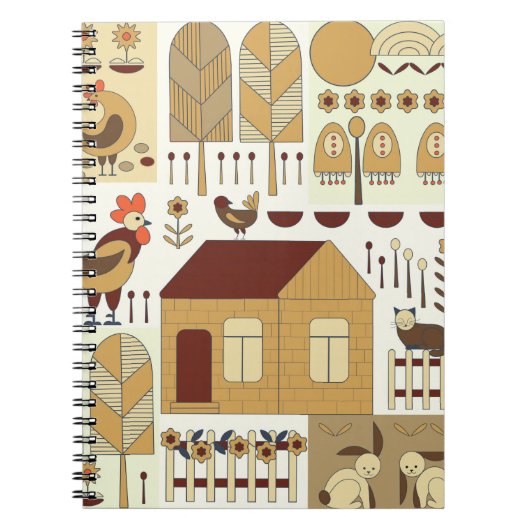 Natuur patroon, katoenkern, tuinieren. Omheining, Notitieboek (Voorkant)