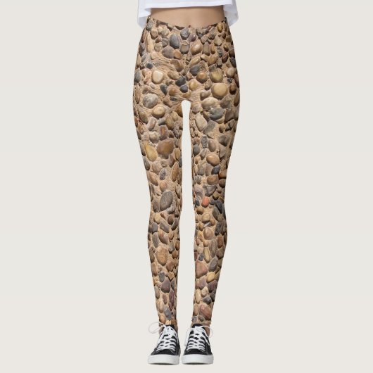 Natuur Pebble Stones Foto Leggings (Voorkant)