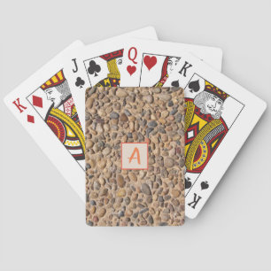 Natuur Pebble Stones Foto van Monogram Pokerkaarten