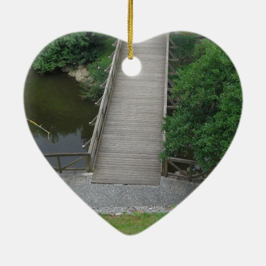 Natuur Photography Park Bridge Trees Green Keramisch Ornament (Achterkant)