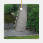 Natuur Photography Park Bridge Trees Green Keramisch Ornament (Achterkant)