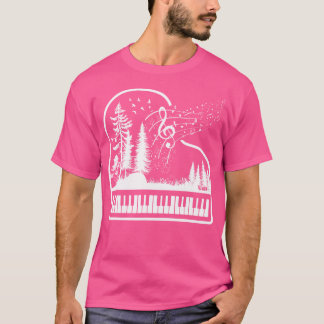 Natuur Piano Pianist Viol Sleutel Toetsenbord T-shirt