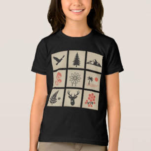 Natuur postzegelcollage Tri-Blend shirt