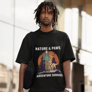 Natuur & poten Wandelaarster & Golden Retriever T-shirt