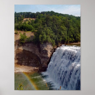 Natuur prachtige waterval regenboog poster