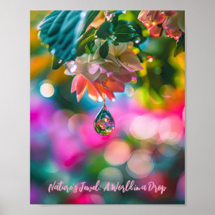 Natuur Prism: Dewdrop op bloemblaadje Poster