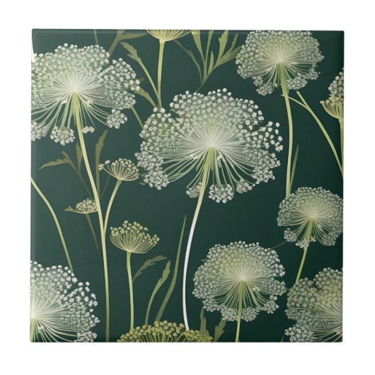 Natuur Queen Anne's Lace Pattern Tegeltje (Voorkant)