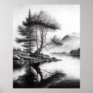 Natuur Reflections Sketch Poster