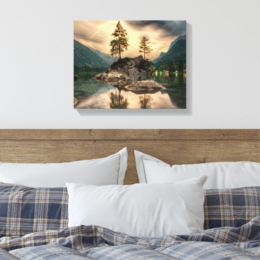 Natuur reizen - Landschap in het gebergte Canvas Afdruk (Insitu (Slaapkamer))