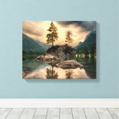 Natuur reizen - Landschap in het gebergte Canvas Afdruk (Insitu (Houten vloer))