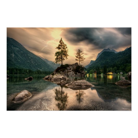 Natuur reizen - Landschap in het gebergte Perfect Poster (Voorkant)