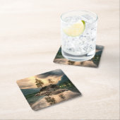 Natuur reizen - Landschap in het gebergte Vierkante Kartonnen Onderzetter (Insitu)