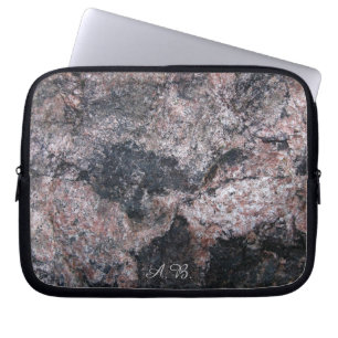 Natuur rockroze textuur met Initialen Laptop Sleeve