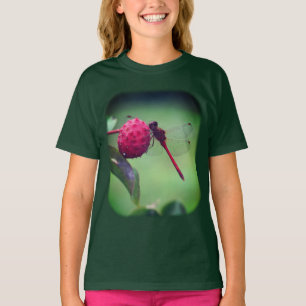 Natuur rode dragonfly Dogwood Fruit T-shirt