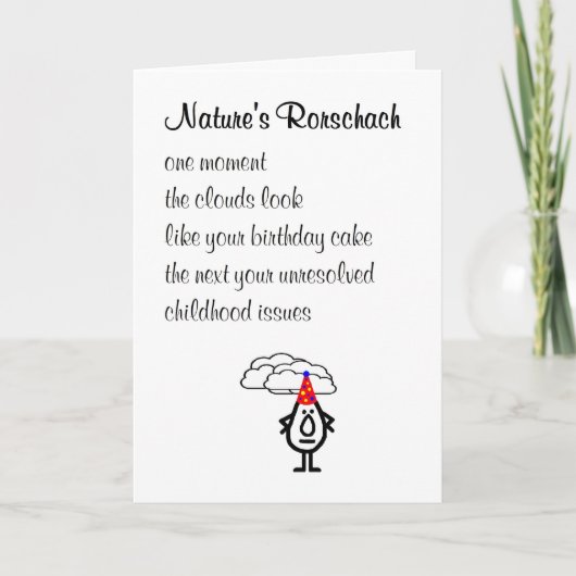 Natuur Rorschach - Een vrolijk verjaardagsgedicht Kaart (Voorkant)