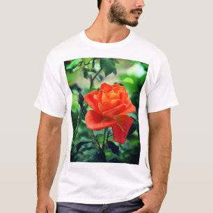 Natuur roze rozenbloem t-shirt