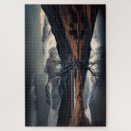 Natuur rustige schoonheid weerspiegeld in kalm wat legpuzzel (Verticaal)