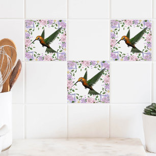 Natuur’s Elegance: Hummingbird Flight Tegeltje
