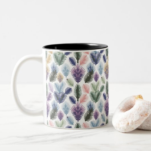 natuur’s kalmte in elke slok: Pine Tree Mok (Met donut)