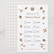 Natuur Scavenger Hunt kinderen Birthday Checklist