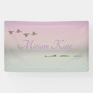 Natuur scène (eenden, gator) spandoek