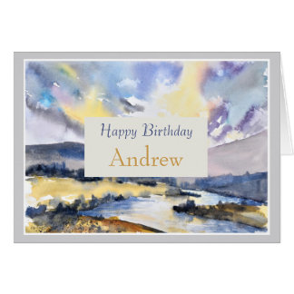 Natuur Scene Happy Birthday personaliseer de Kaart