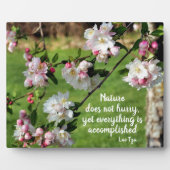 Natuur schiet niet Inspirerend Citaat op Fotoplaat (Voorkant)