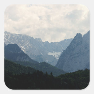 Natuur schilderachtig alpiene bergen Foto Vierkante Sticker