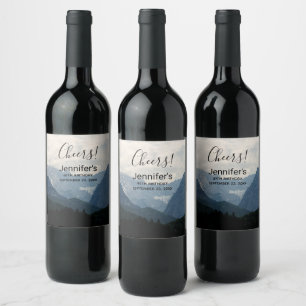 Natuur schilderachtig alpiene bergen wijn etiket