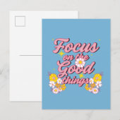 Natuur Soul Slogan | Focus op de goede dingen Briefkaart (Voorkant / Achterkant)