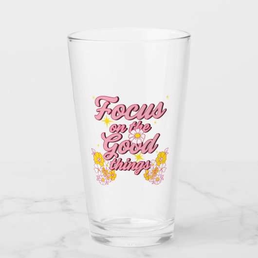 Natuur Soul Slogan | Focus op de goede dingen Glas (Voorkant)