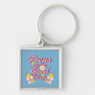 Natuur Soul Slogan Focus op de goede dingen Sleutelhanger