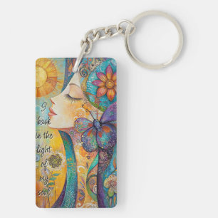 Natuur Spirit Woman Acryl Sleutelhanger