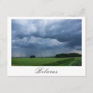 Natuur Stormy Sky Landscape Scenerfield Belarus Briefkaart