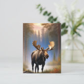 *~* Natuur STREAM AP49 MOOSE Forest Briefkaart (Staand voorkant)