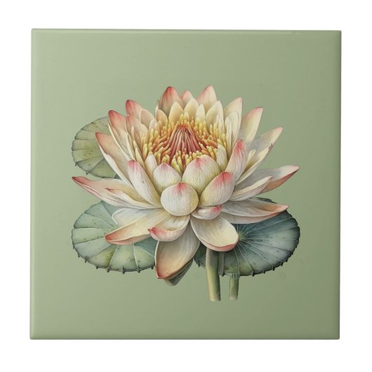 Natuur Style Water Lily Ceramic Tegel Tegeltje (Voorkant)