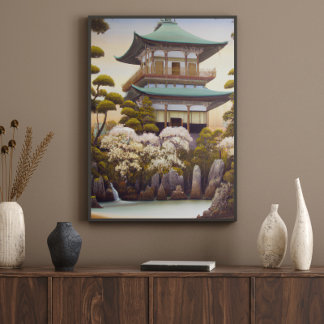 Natuur Temple Asian Wall Art Poster