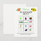 Natuur Thema Scavenger Hunt Game Kaart (Voorkant / Achterkant)