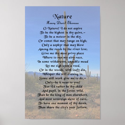 Natuur Thoreau Poster (Voorkant)